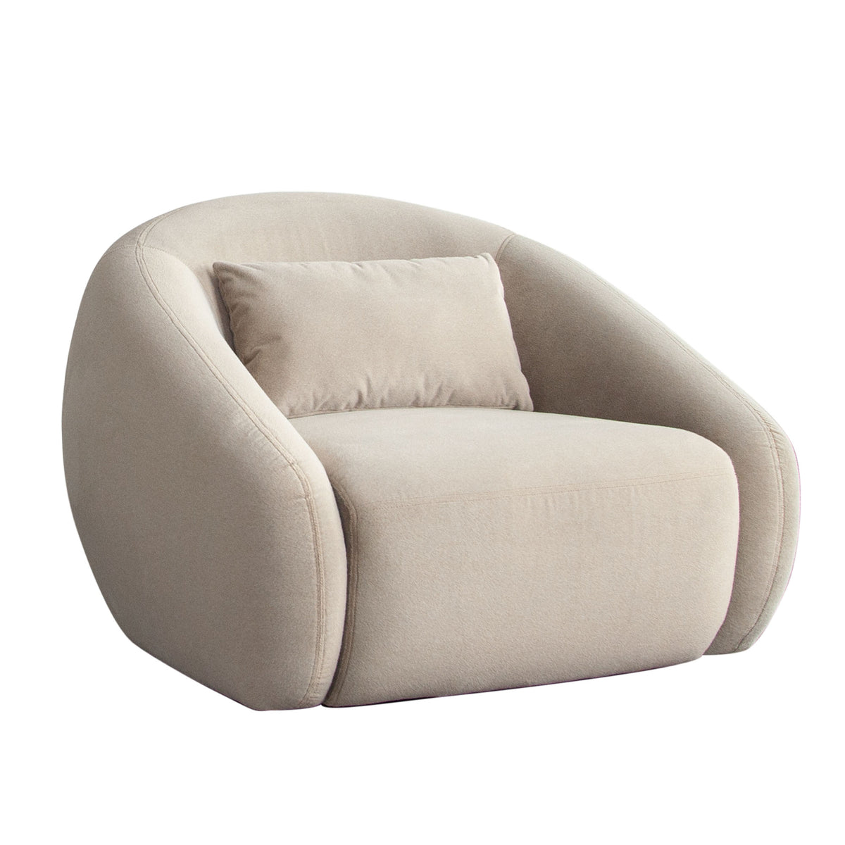 Lena Swivel Accent Chair in Fawn Faux Alpaca Fabric
