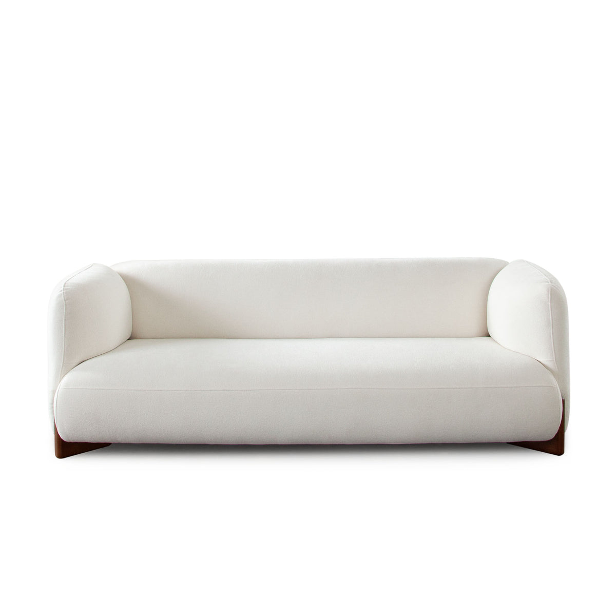 Link Sofa in Elite Ivory Fabric w/ Wood Leg