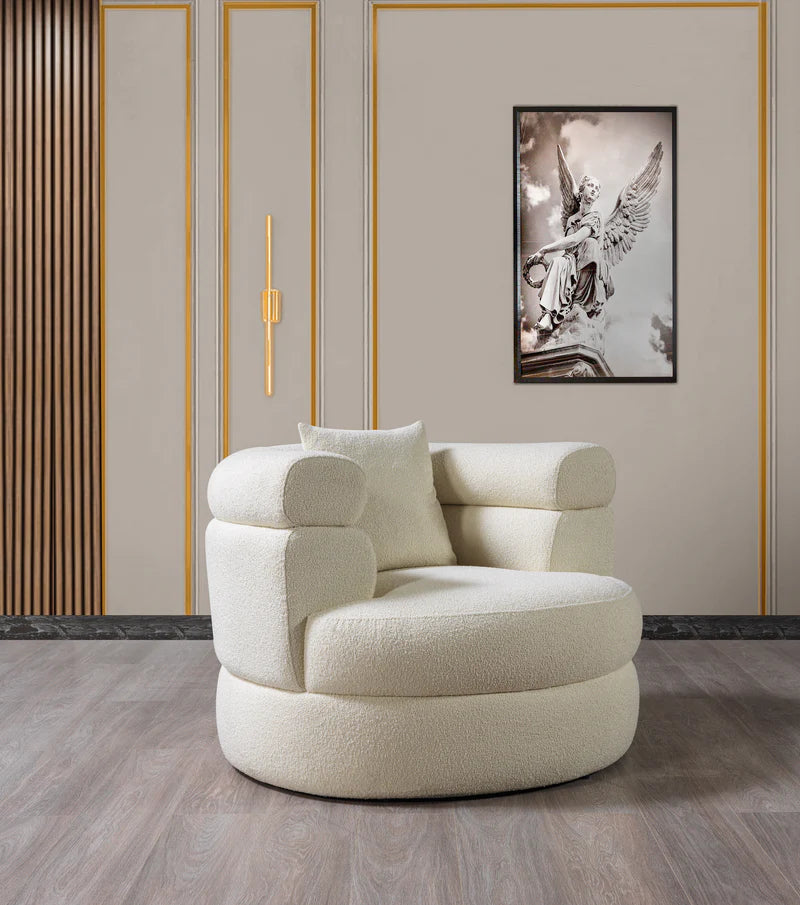 Larissa Ivory Boucle Accent Chair