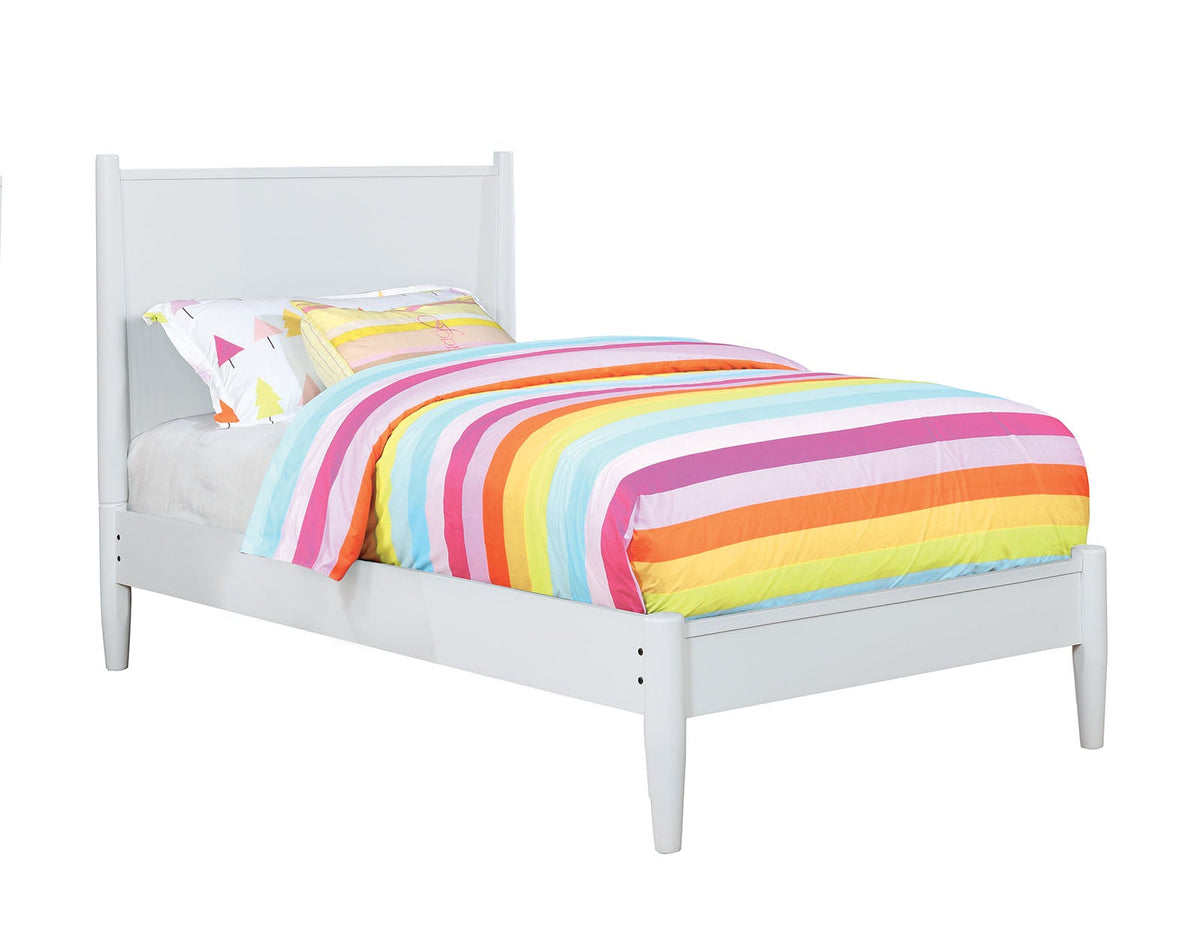 Lennart White Twin Bed