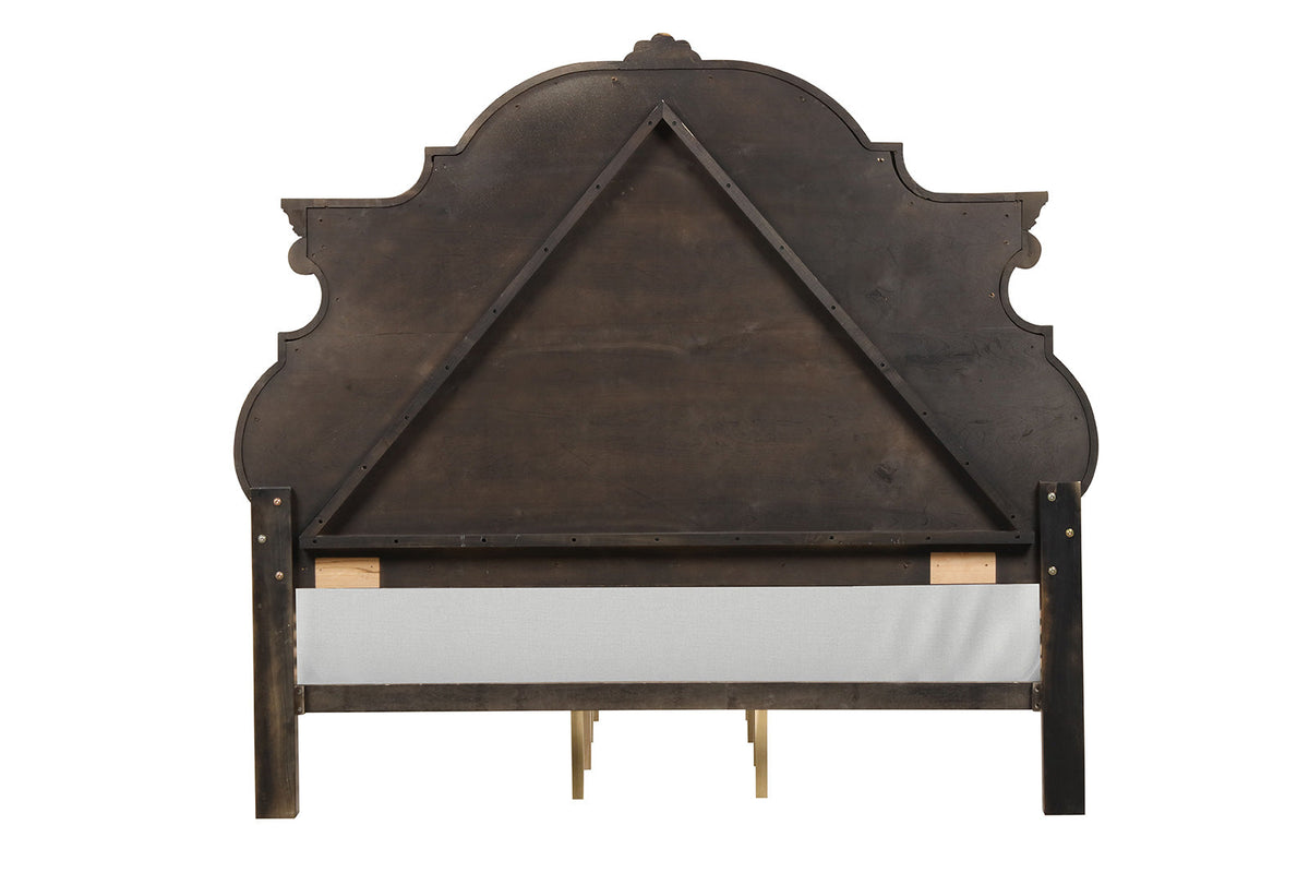 Leovanni Dark Brown Bombay Queen Bed