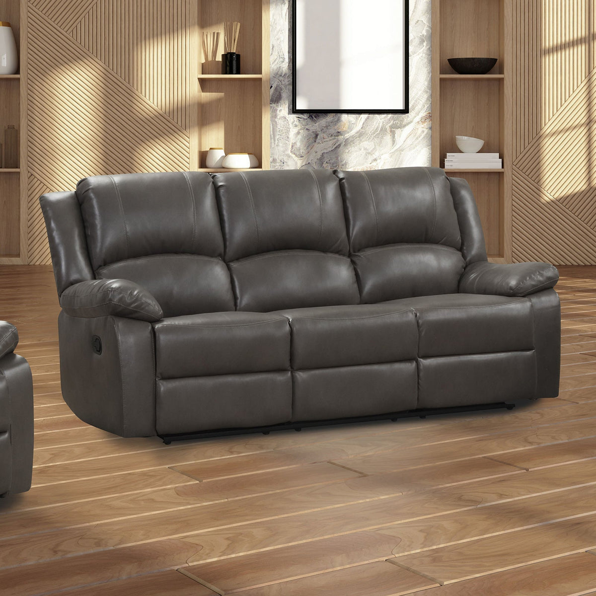 Letha Gray Transitional Reclining Living Room Set