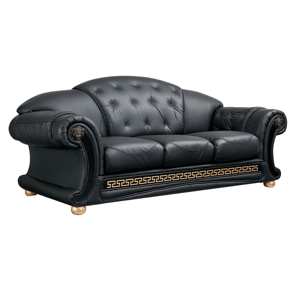 Apolo Black Italian Leather Chair