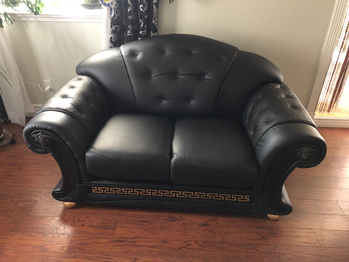 Apolo Black Italian Leather Chair