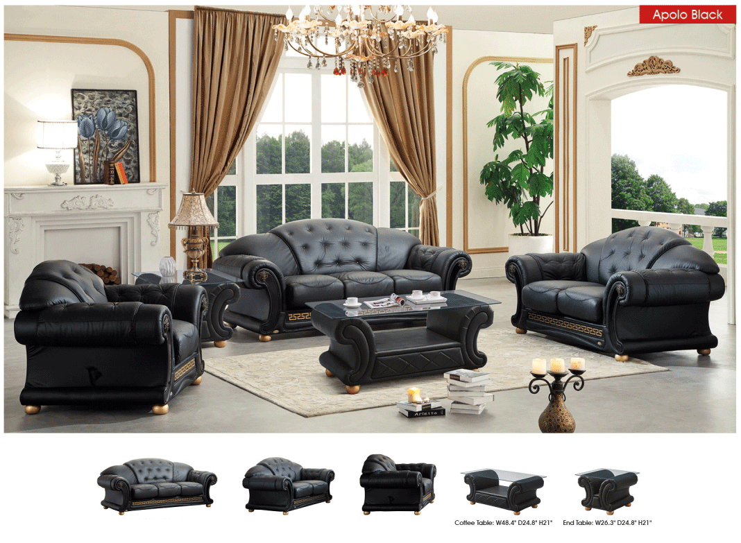 Apolo Black Italian Leather Chair