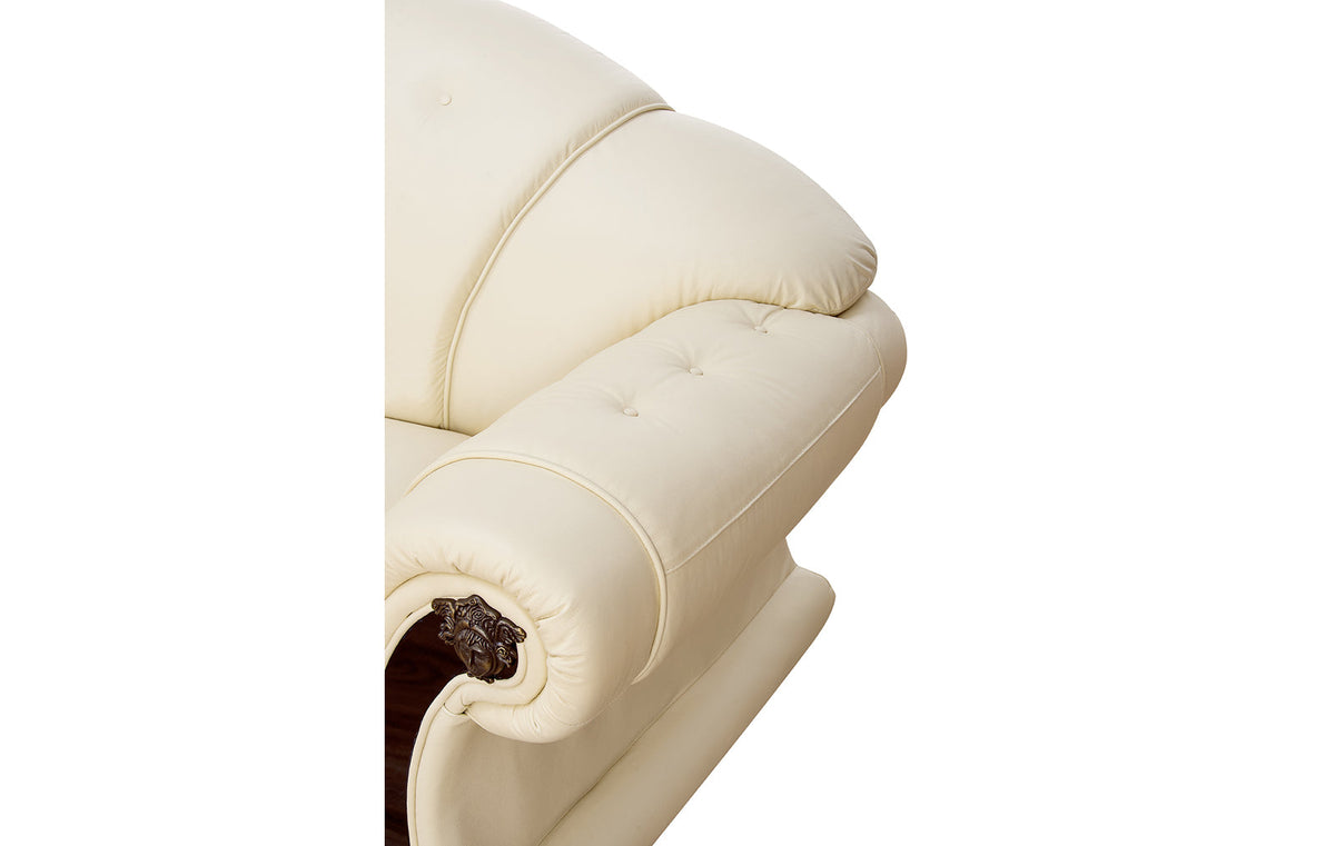 Apolo Ivory Italian Leather RAF Sectional