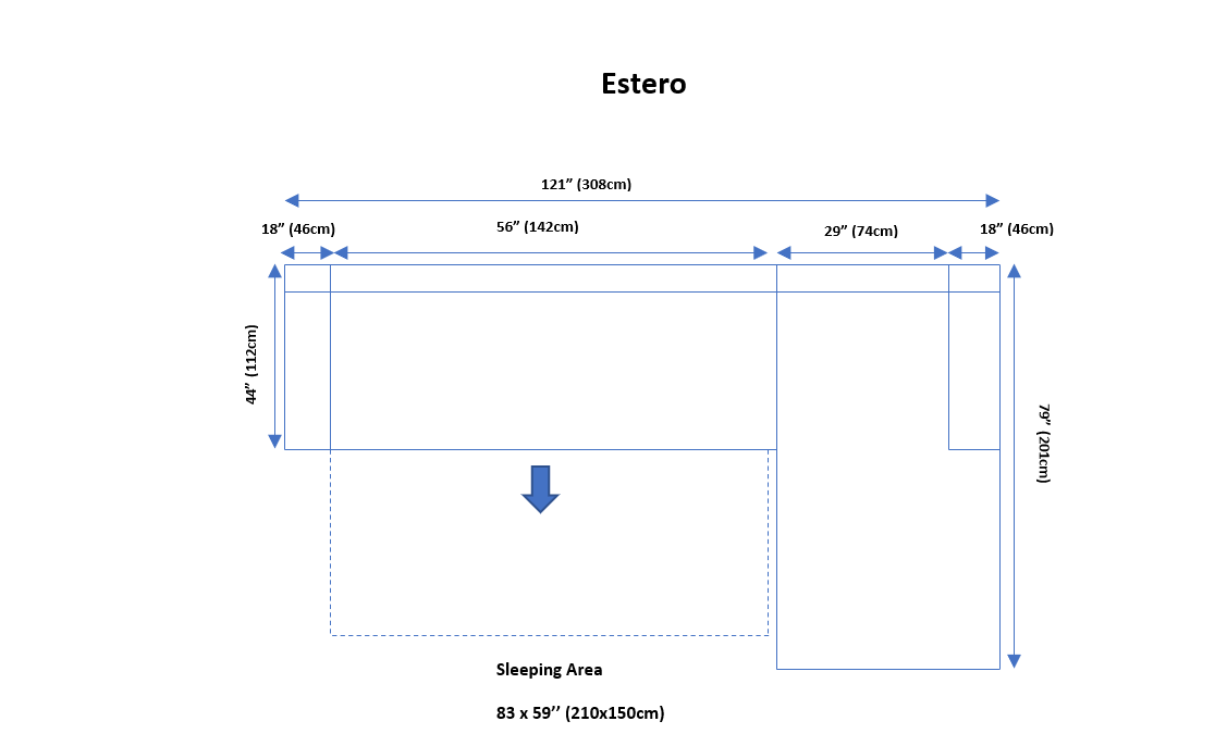 Estero Grey/Silver RAF Sectional
