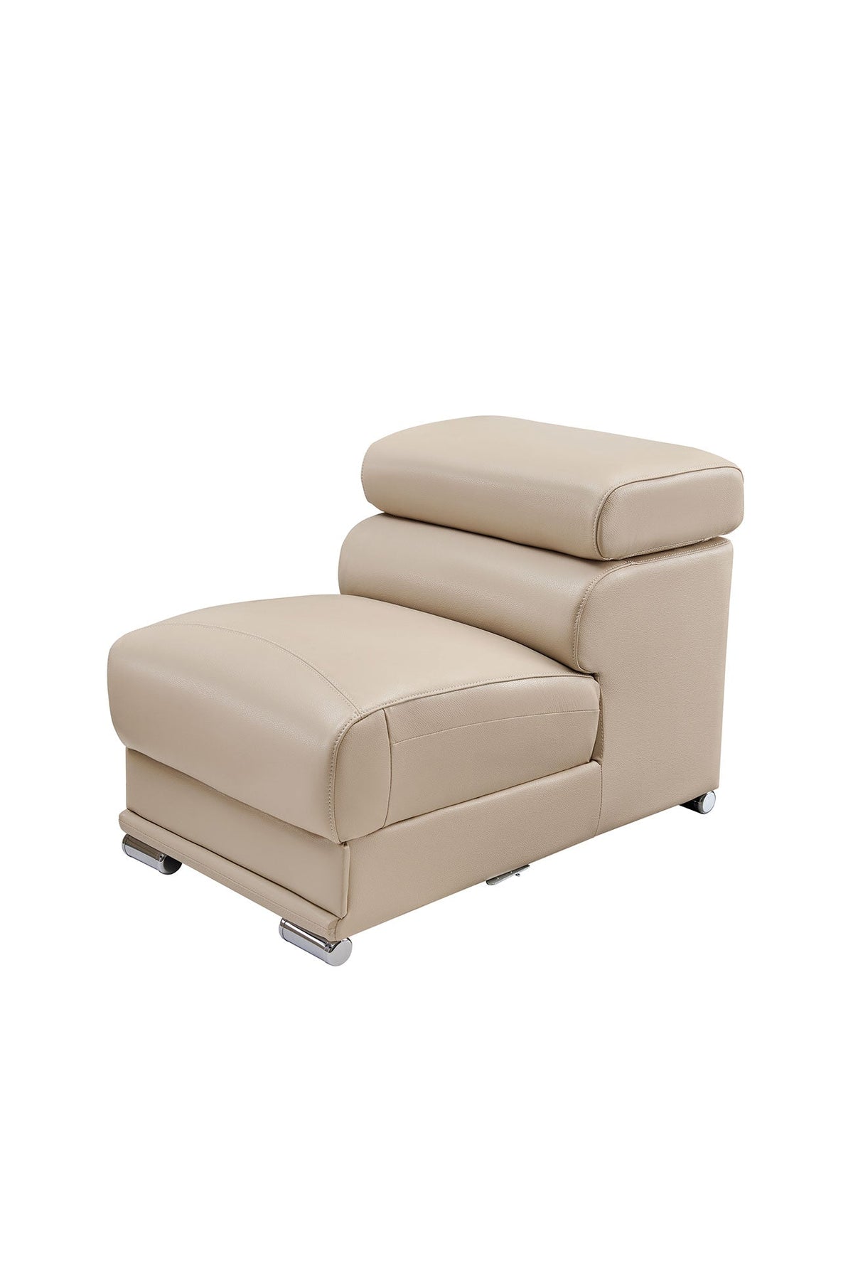 2119 Light Beige 4-Piece Top-Grain Leather Sectional