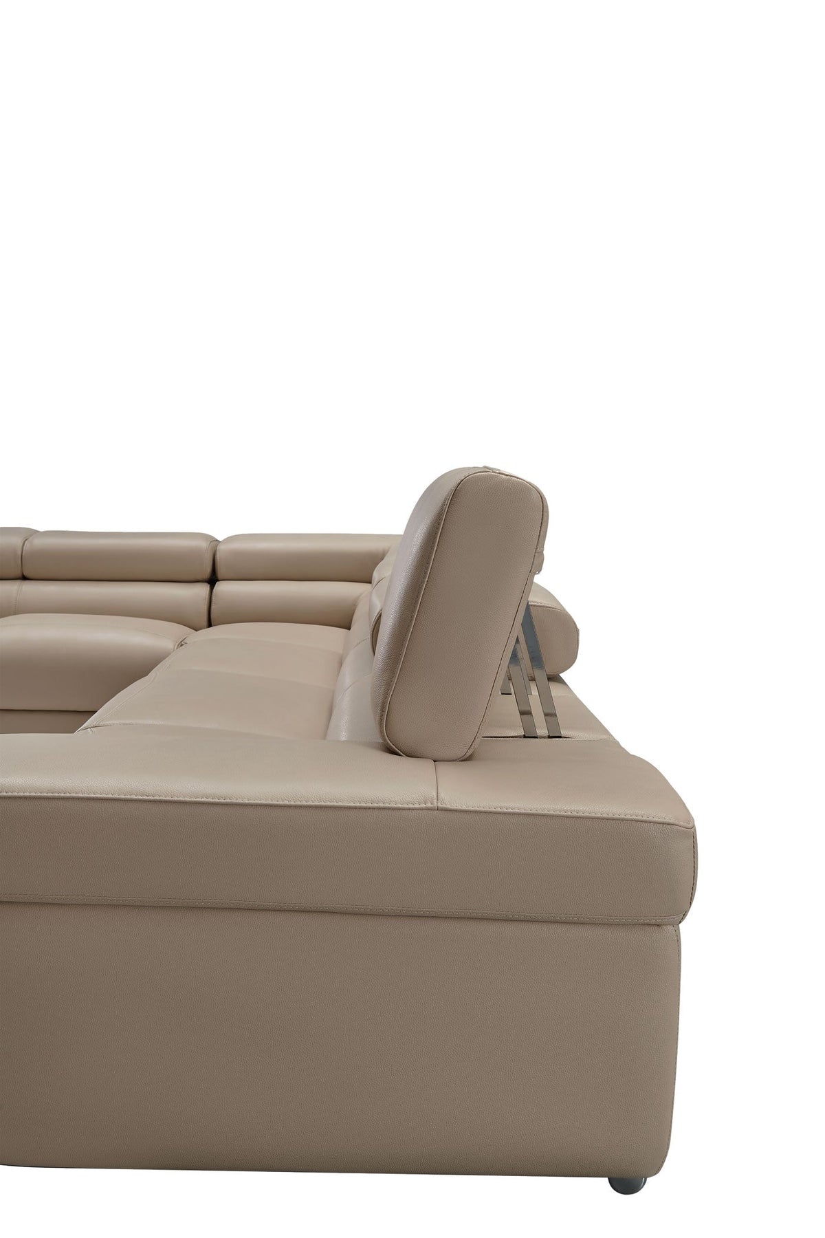 2119 Light Beige 4-Piece Top-Grain Leather Sectional