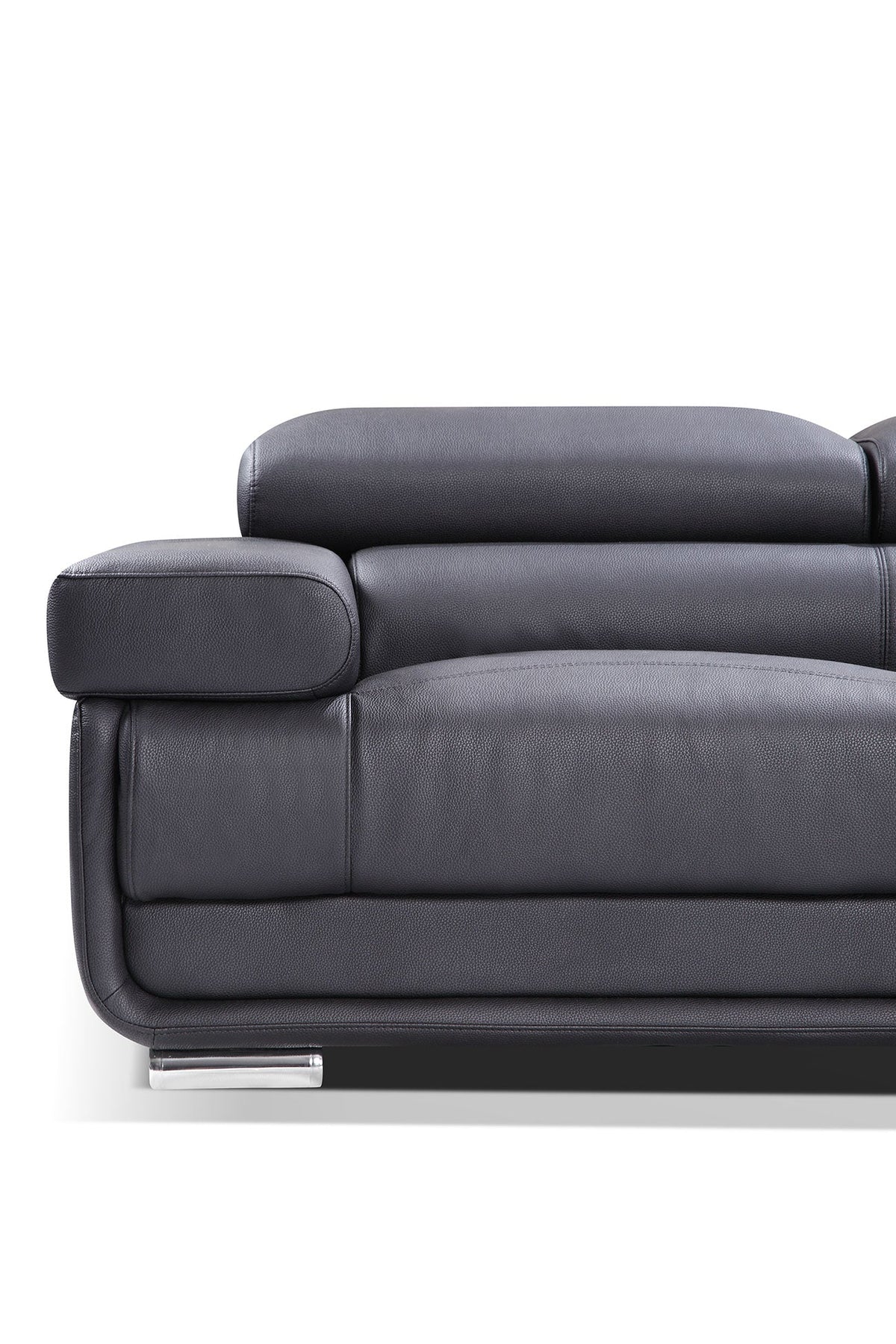2119 Black 4-Piece Top-Grain Leather Sectional