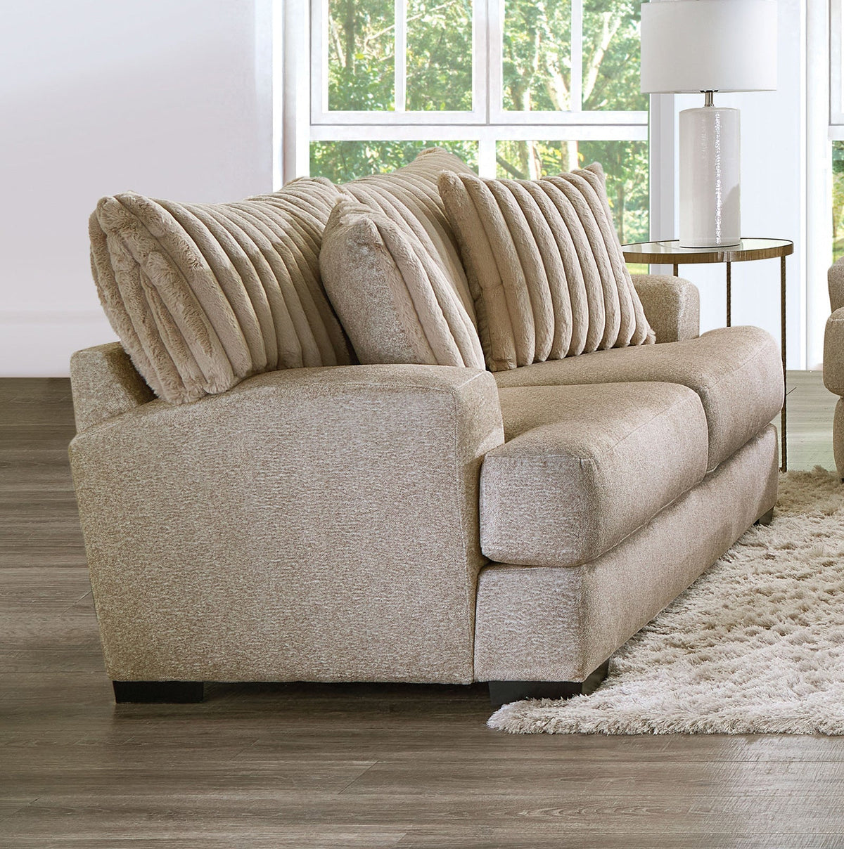 Loughlin Light Light Brown/Ivory Transitional Living Room Set