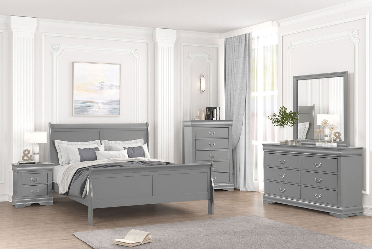 Louis Philippe Gray Full Bed
