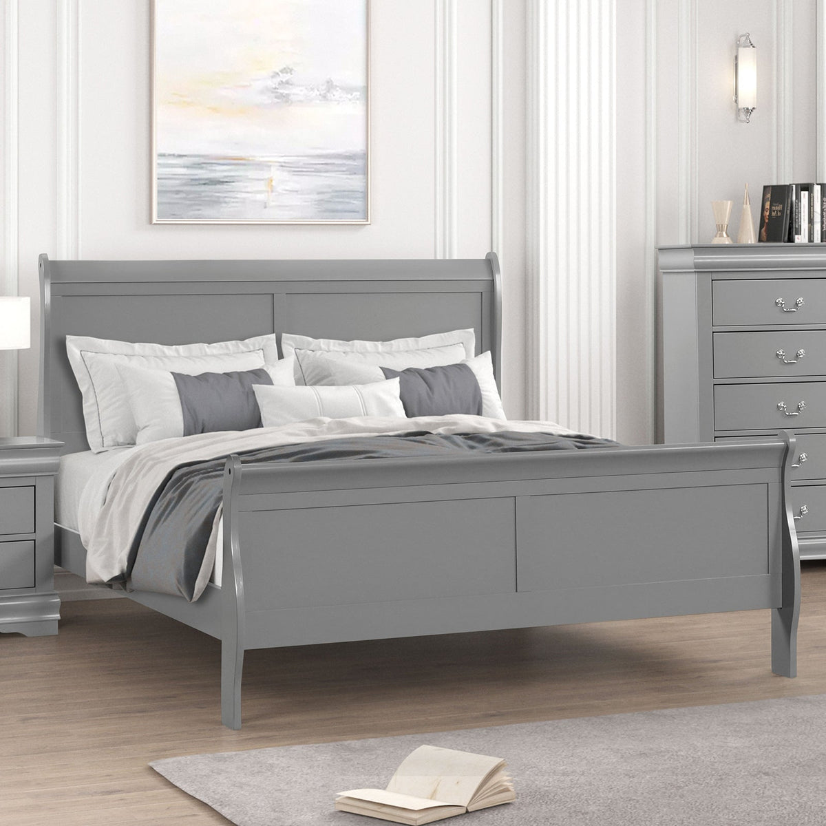 Louis Philippe Gray Full Bed