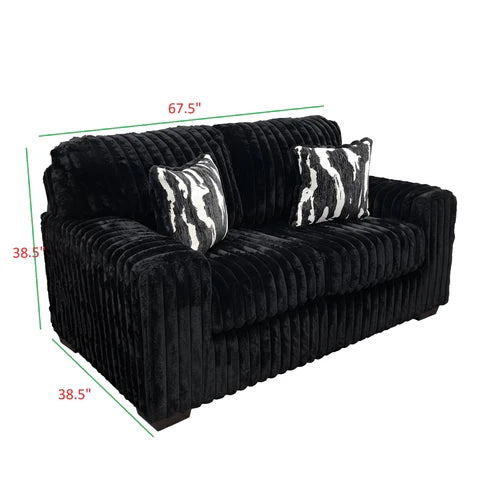 S319 Sofa and Loveseat (Black)