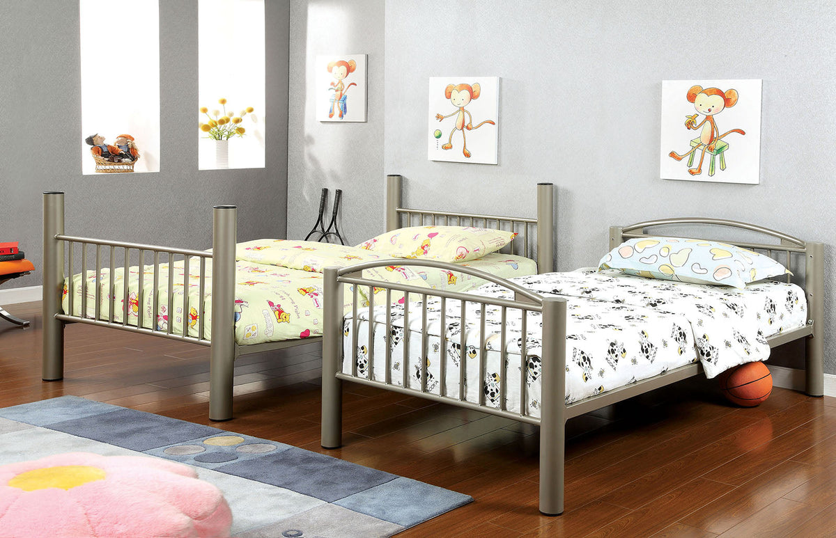 Lovia Metallic Gold Bunk Twin Bed/Full