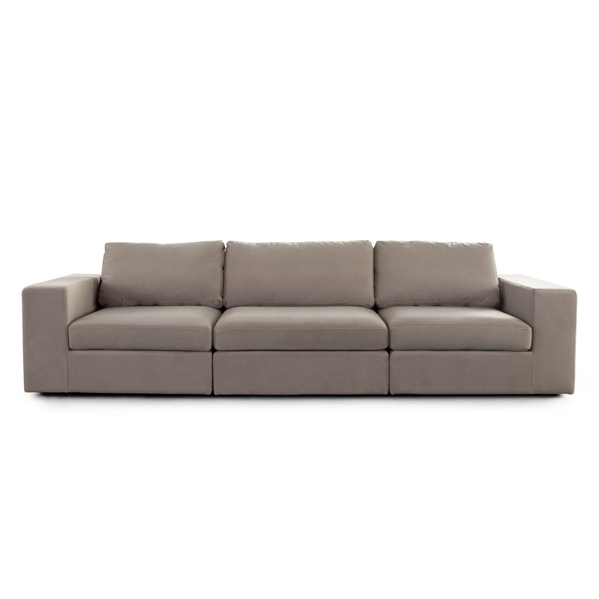 Muse 3PC Modular Sofa in Winter Mink Performance Velvet