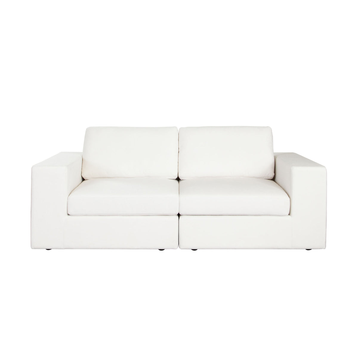 Muse 2PC Modular Sofa in Mist White Performance Fabric