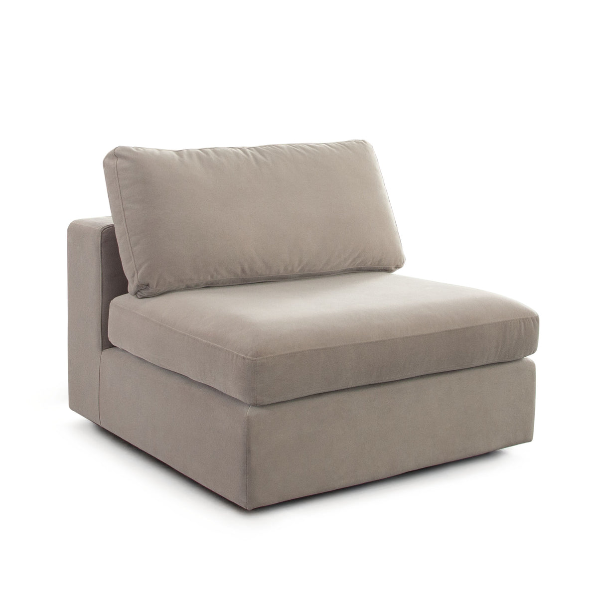 Muse Armless Chair in Winter Mink Performance Velvet