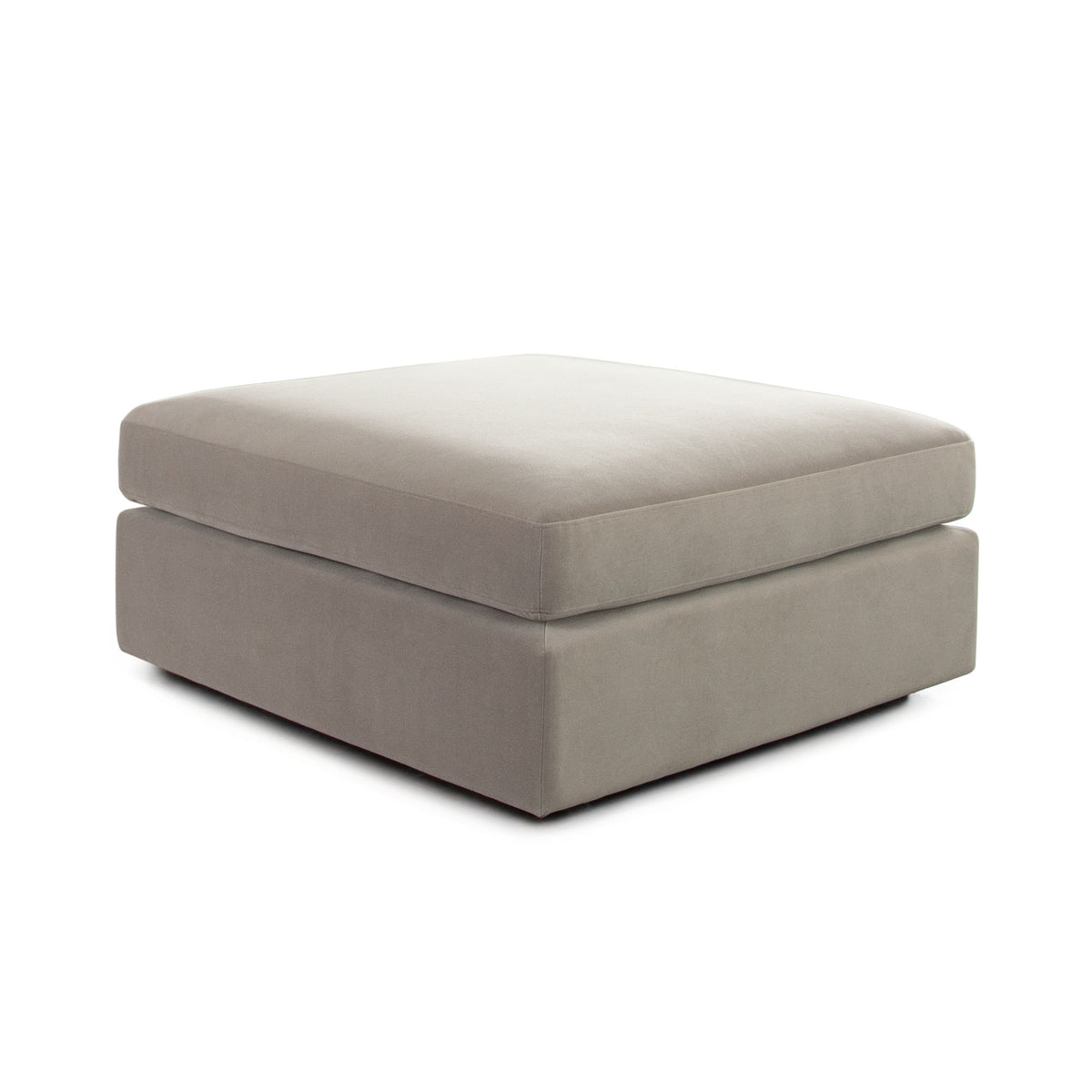 Muse Ottoman in Winter Mink Performance Velvet
