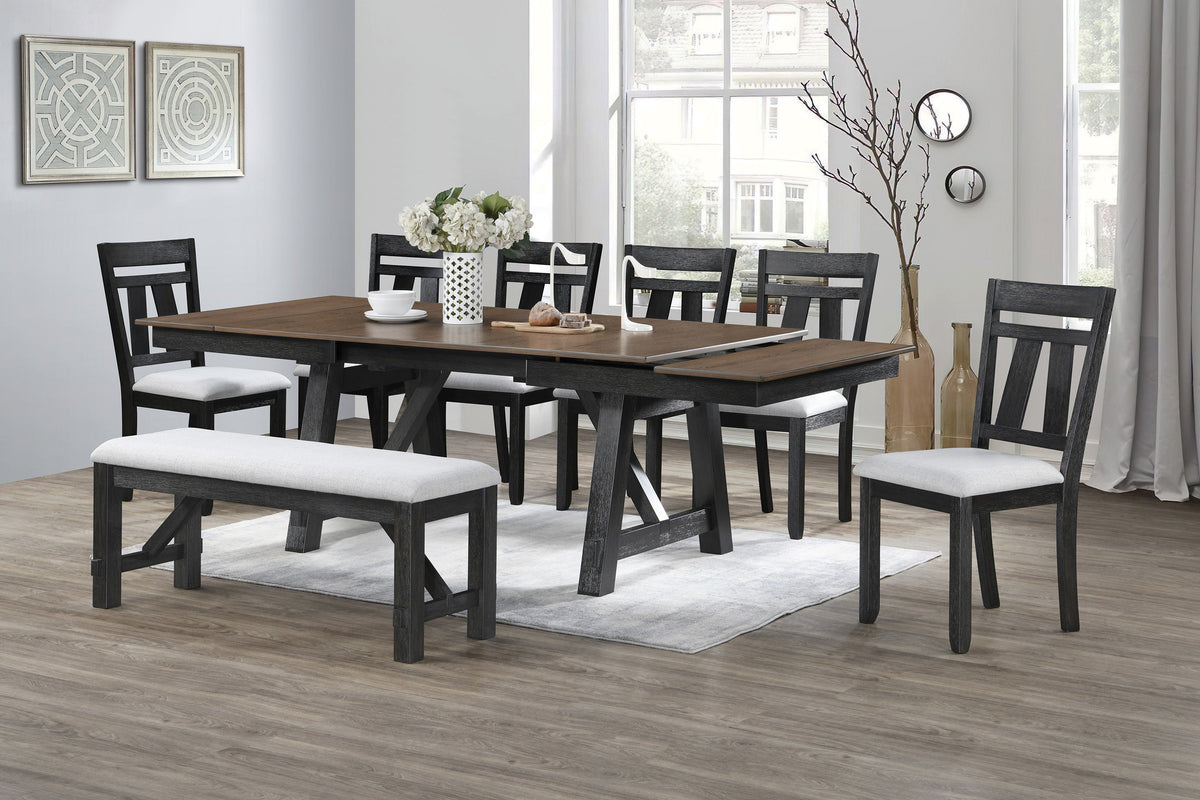 Maribelle Wheat Charcoal Side Chair, Set of 2