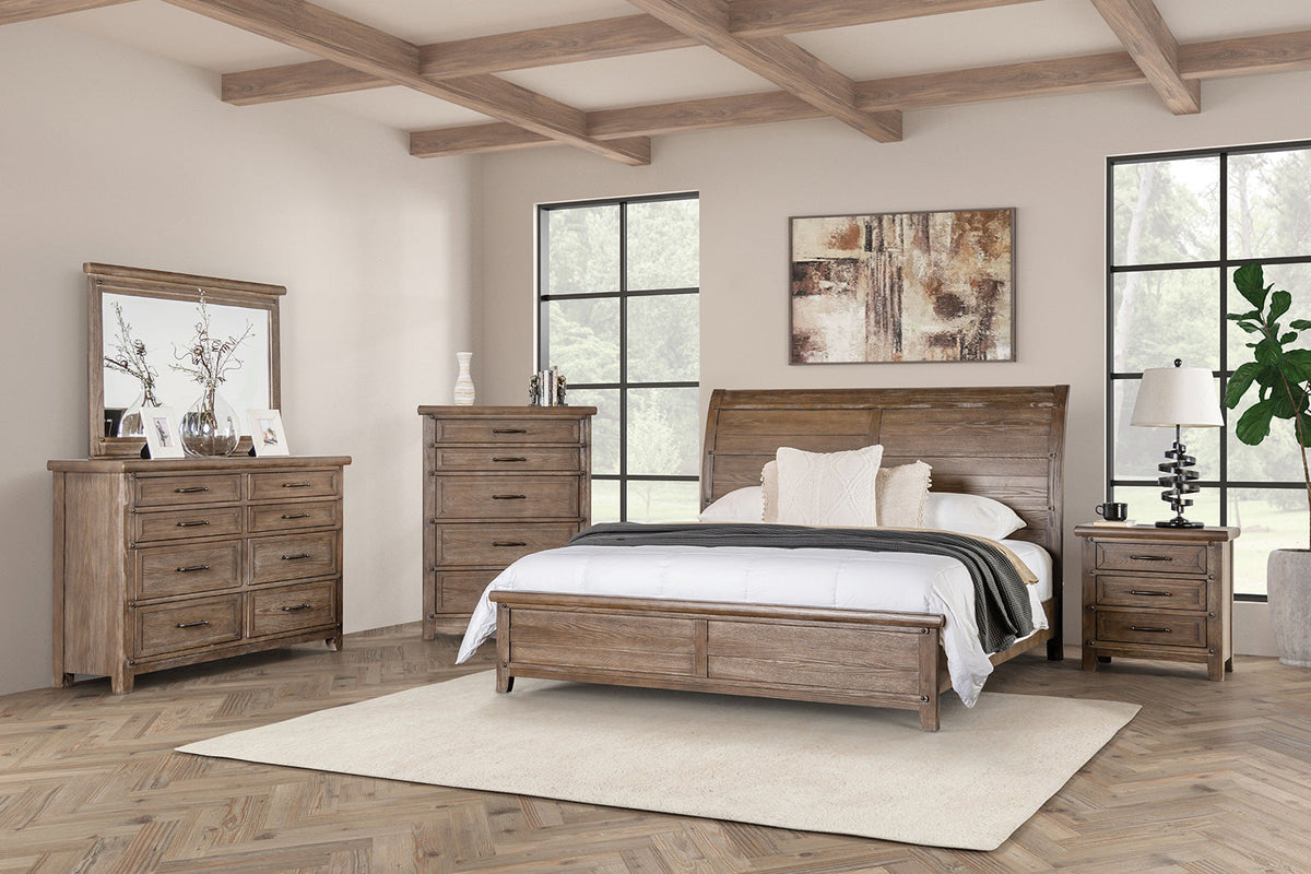 Merthyr Brown Transitional Bedroom Set