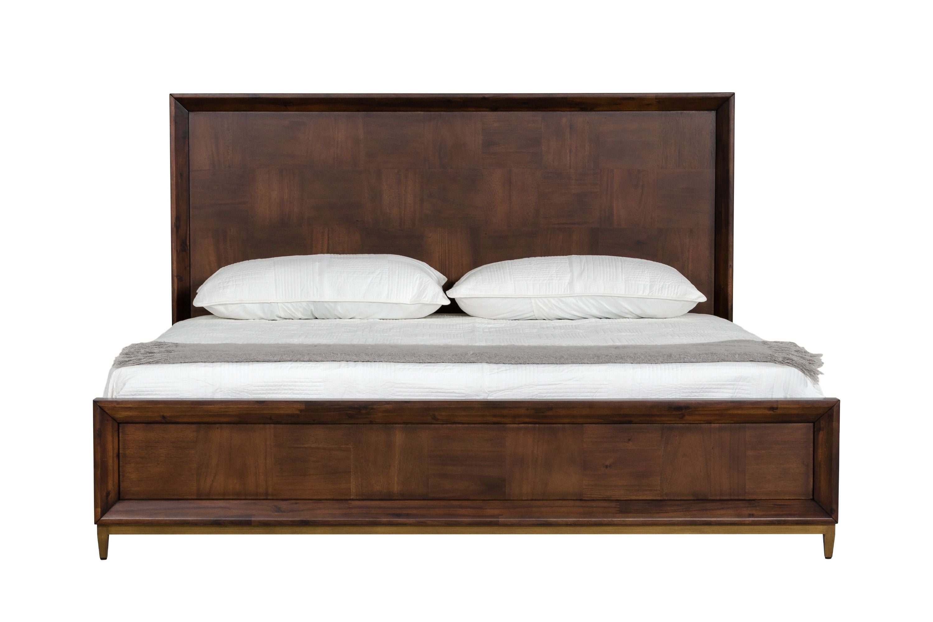 Modrest Shane - Modern Acacia & Brass Bed