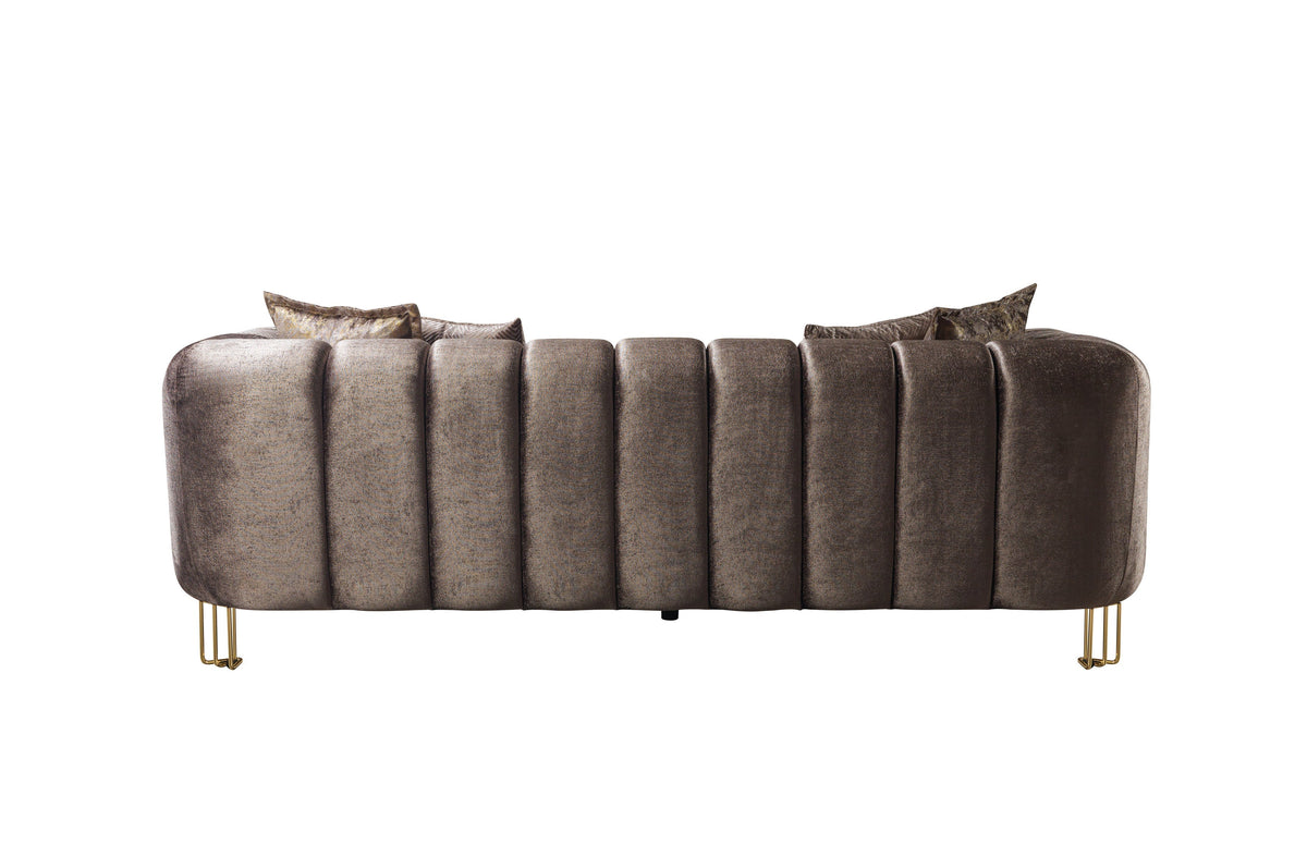 Santana Coffee Velvet Living Room Set