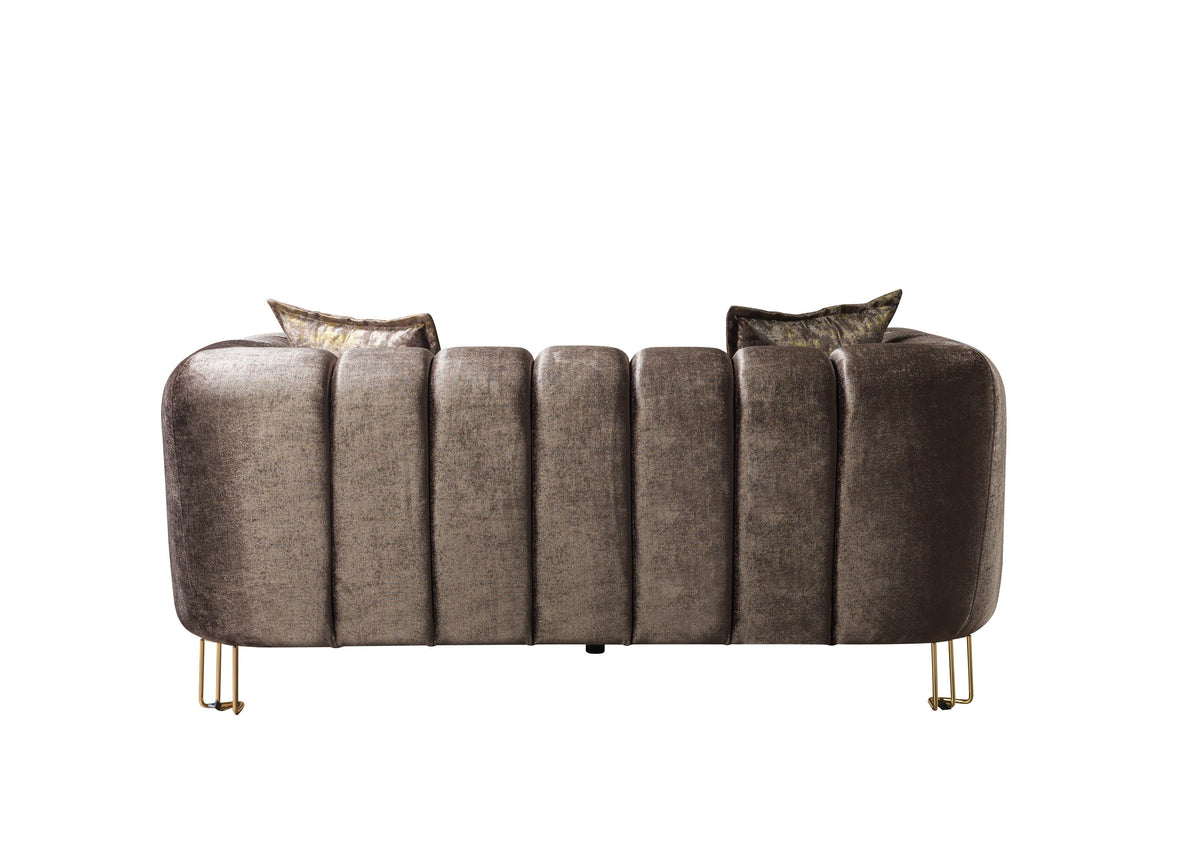 Santana Coffee Velvet Living Room Set
