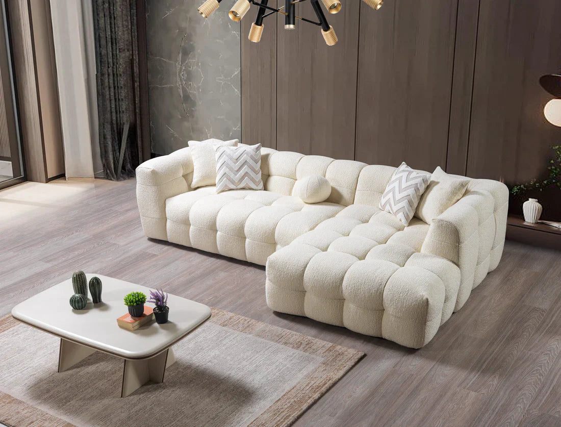 Ivy Ivory Boucle Sectional