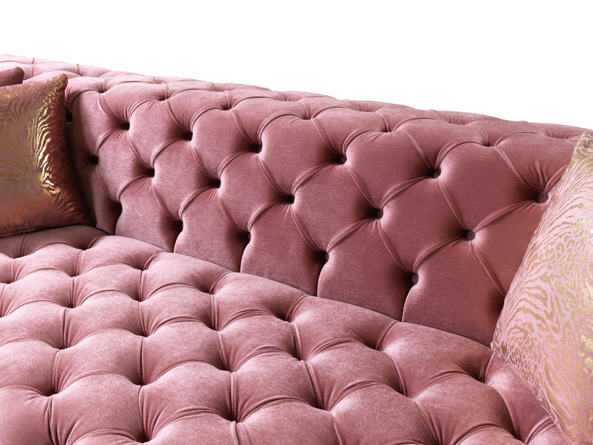 Majestic Blush Velvet Double Chaise Sectional