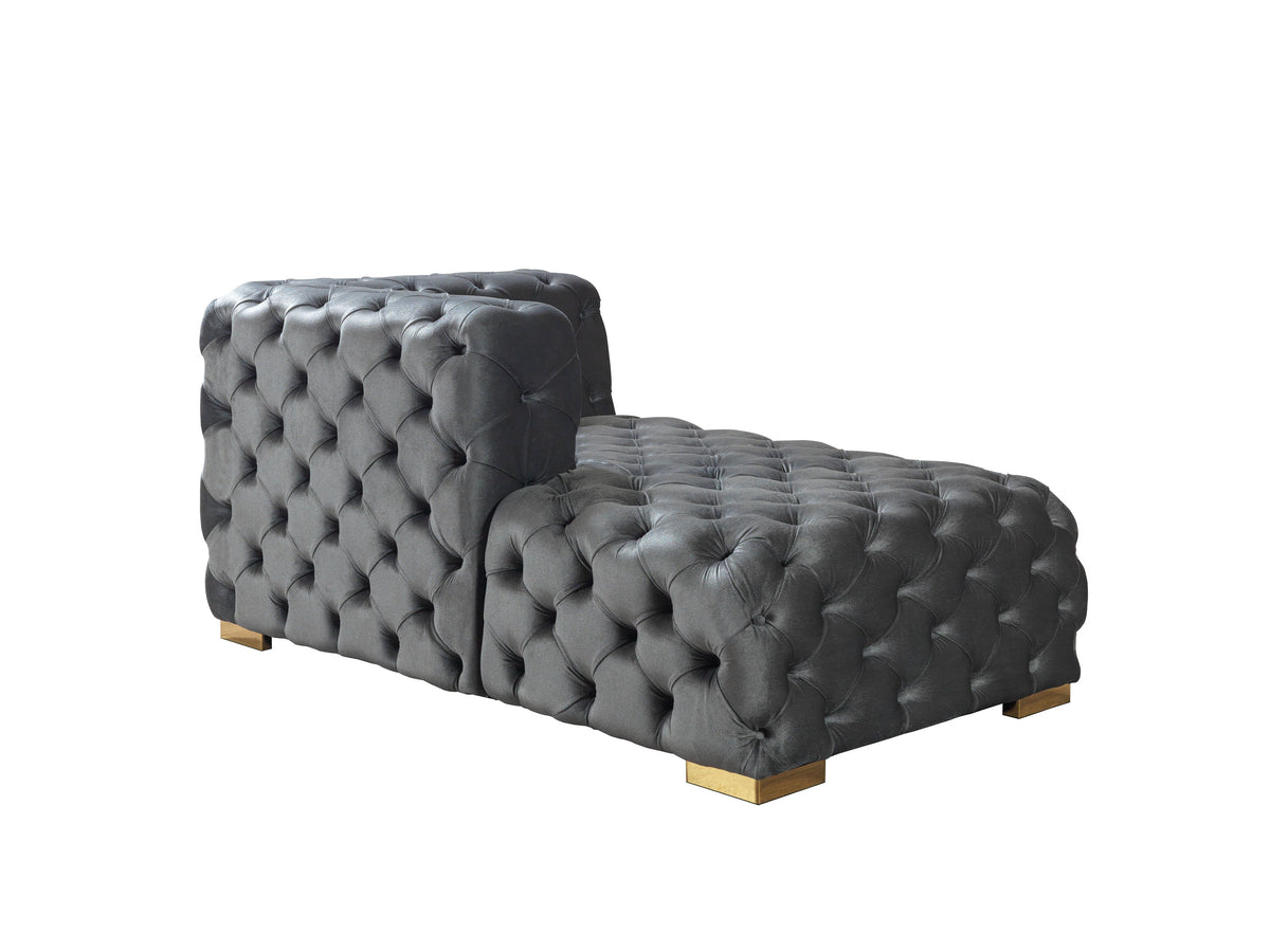 Majestic Sterling Velvet Double Chaise Sectional