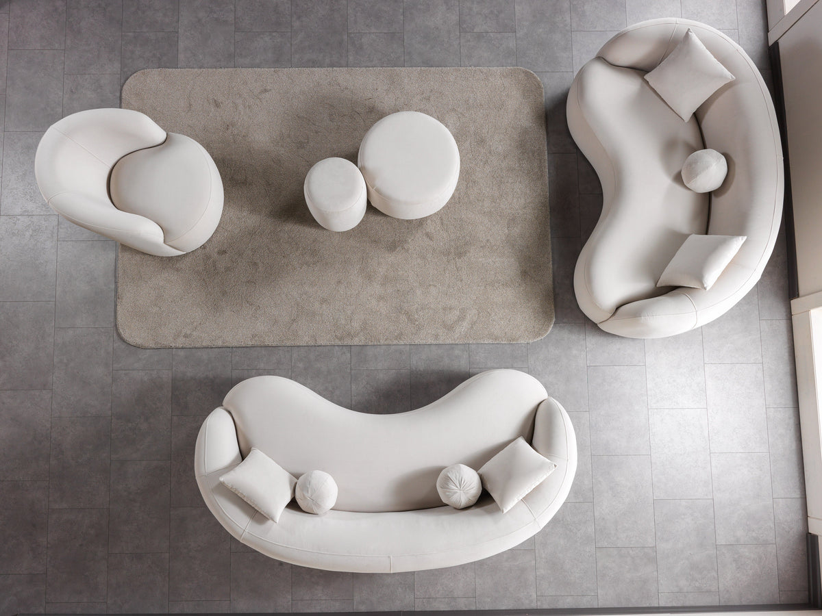 Bonita Ivory Velvet Sofa & Loveseat