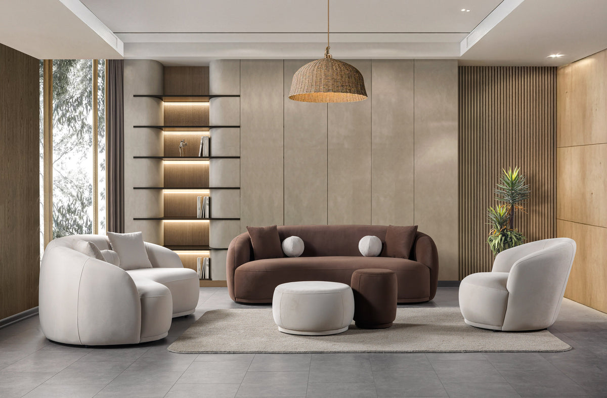 Bonita Ivory Velvet Sofa & Loveseat