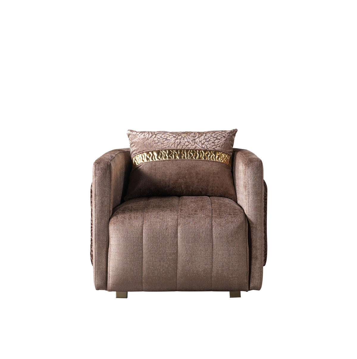Carlina Coffee/Gold Velvet Chair
