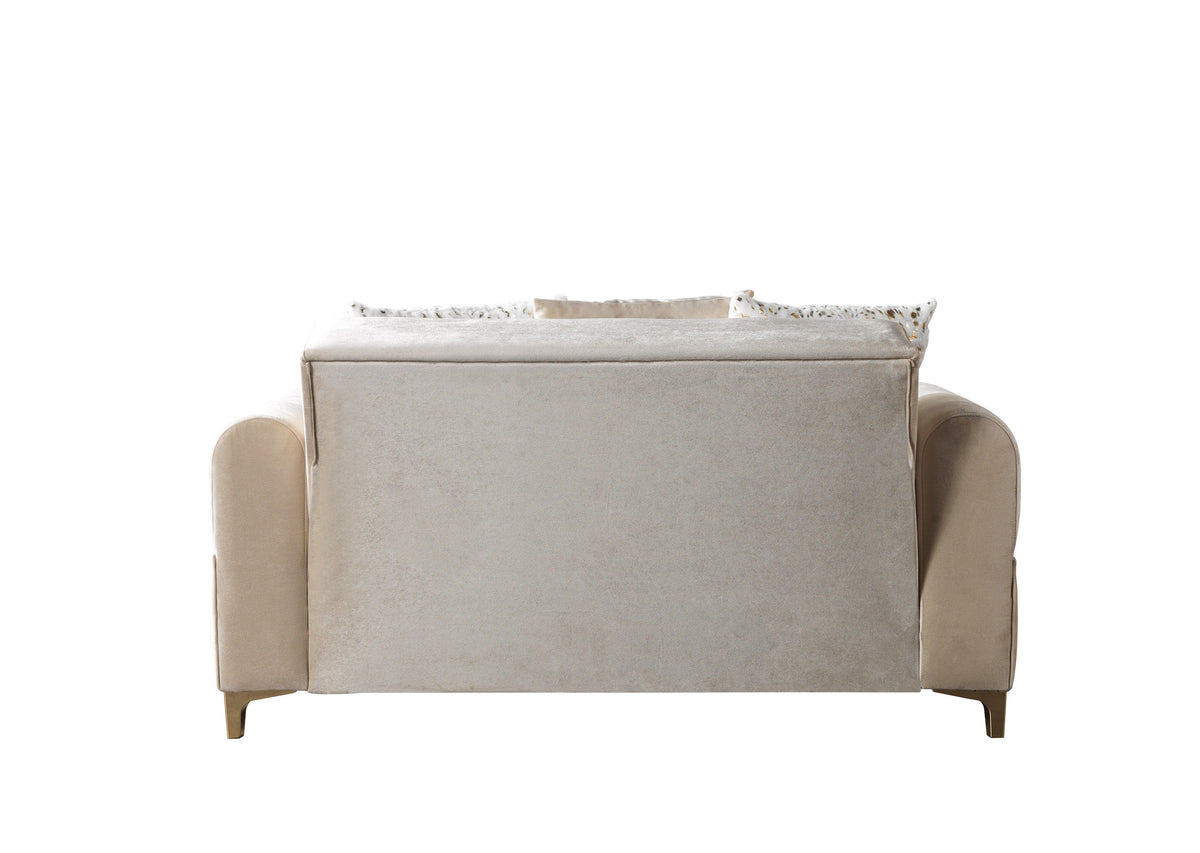 Sandra Ivory Velvet Loveseat