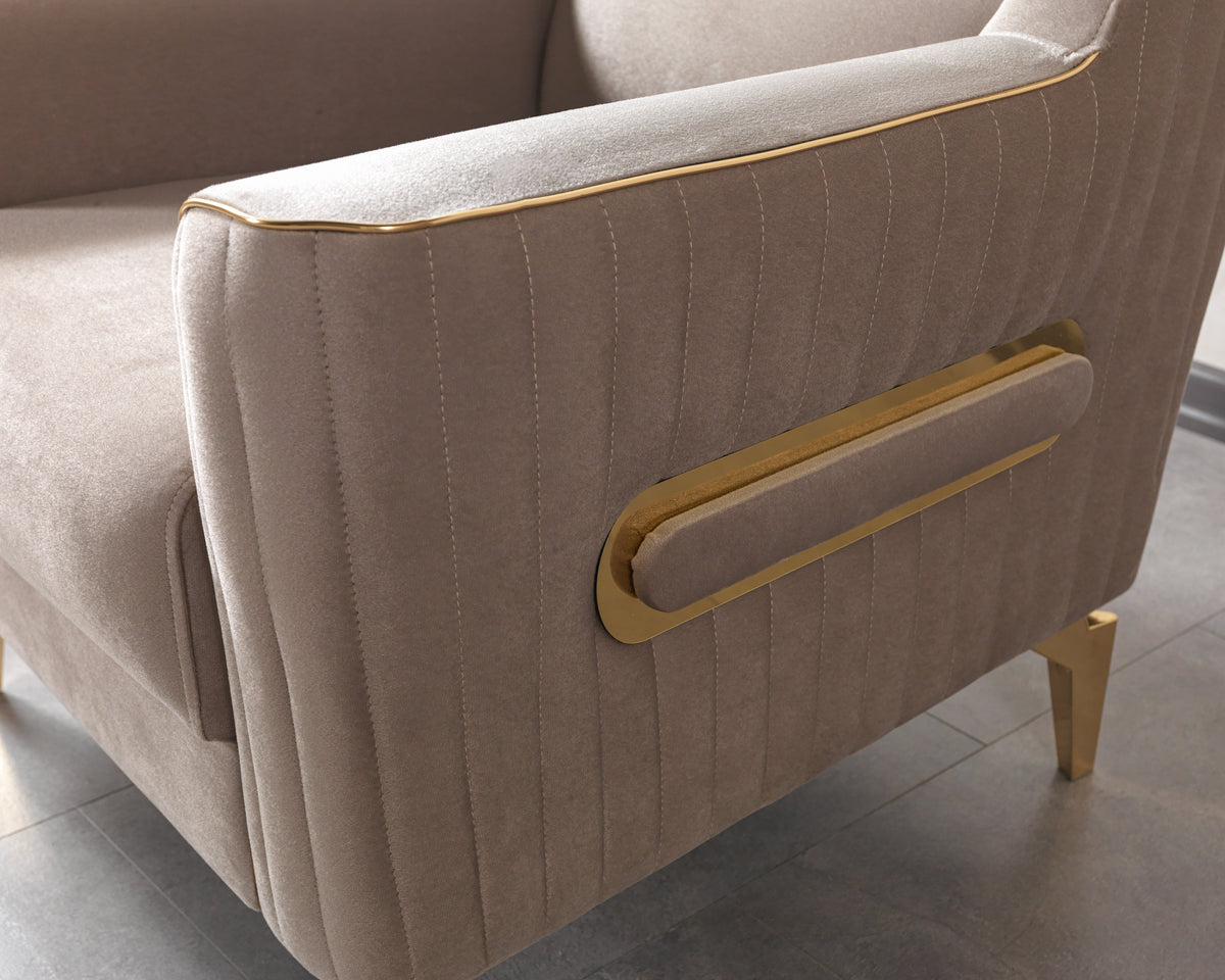 Sandra Coffee Velvet Accent Chair