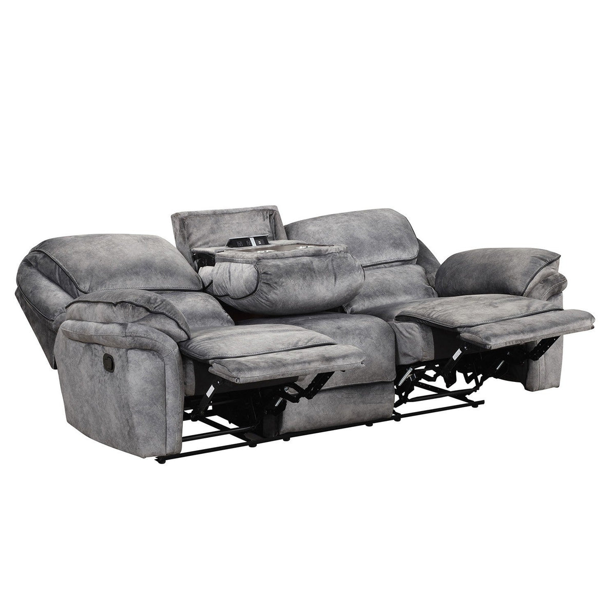 Themis Gray Transitional Reclining Living Room Set