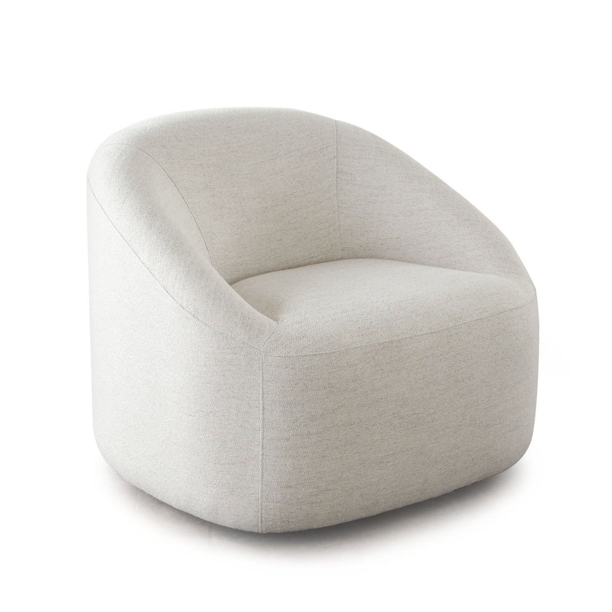Opal Swivel Chair w/ Contoured Arm in Oat Polyest Fabric