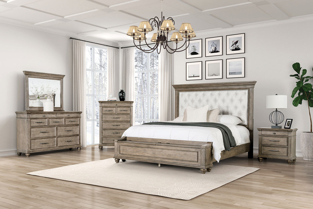 Philomath Aged Oak Queen Bed