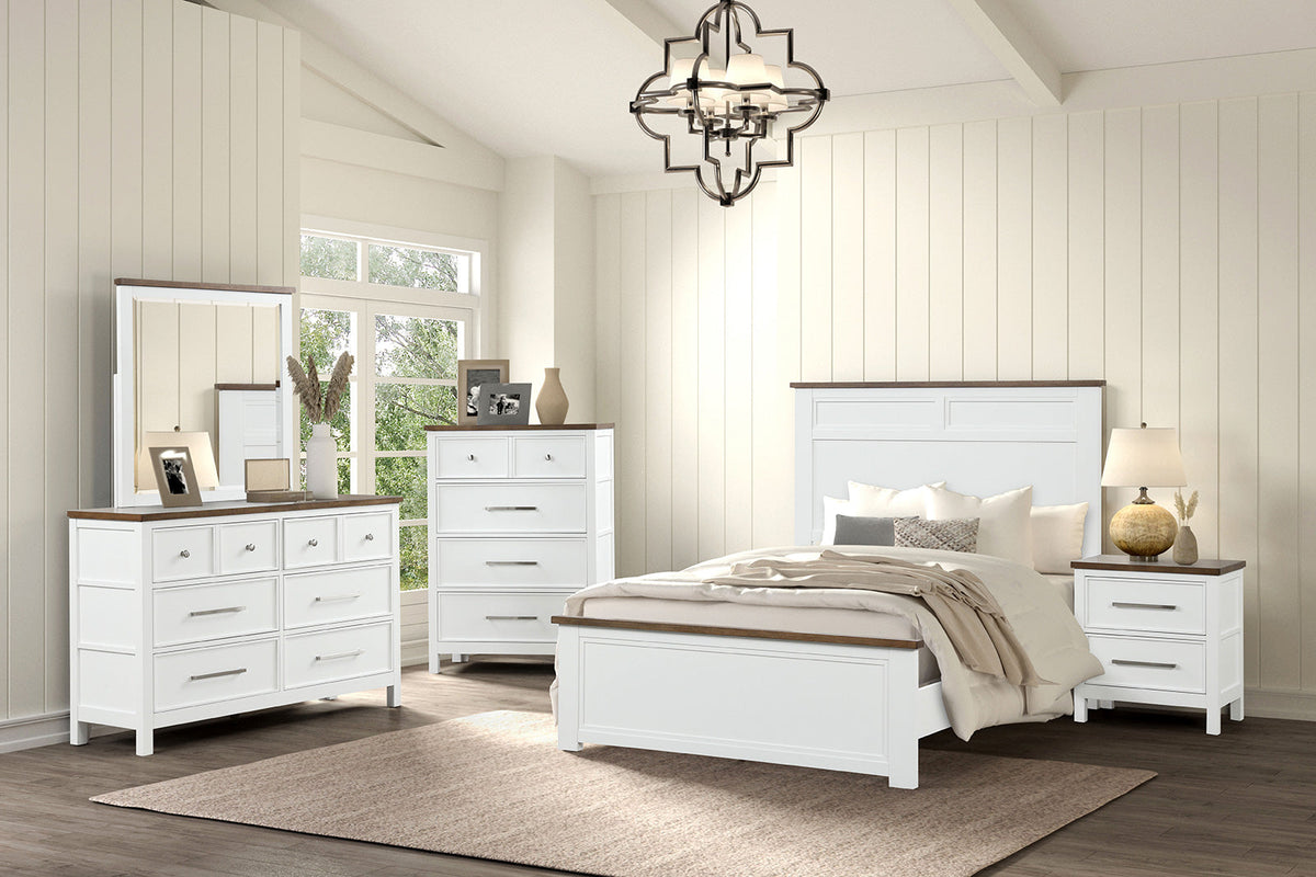Pinetop White/Dark Brown Twin Bed