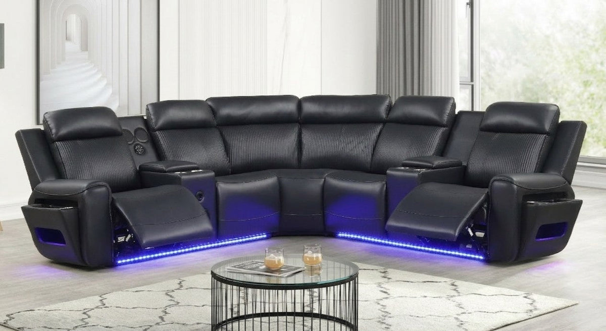 Galaxy Noir Power Reclining Sectional