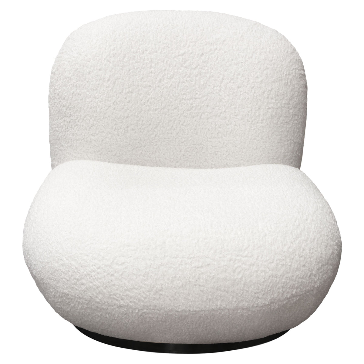 Simone Swivel Accent Chair in White Faux Sheepskin Fabric