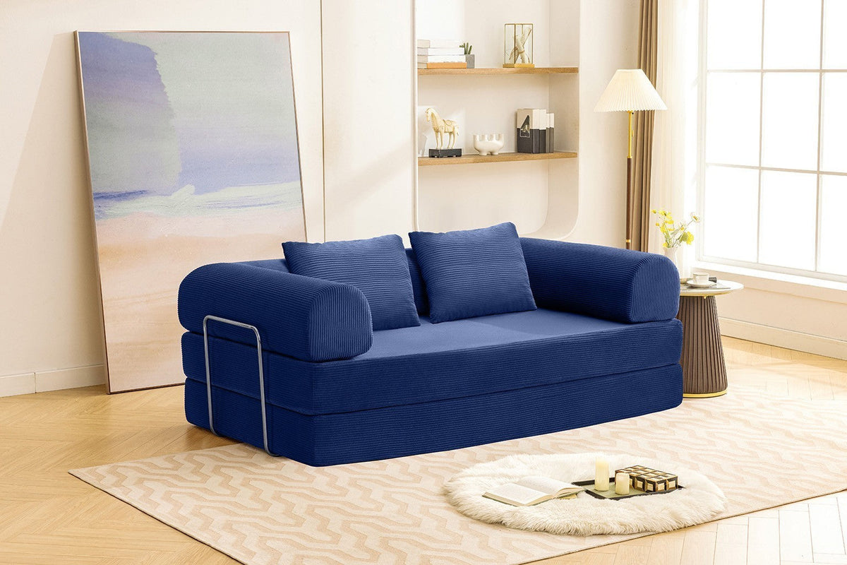 Perri Blue 79" Compressed Sofa
