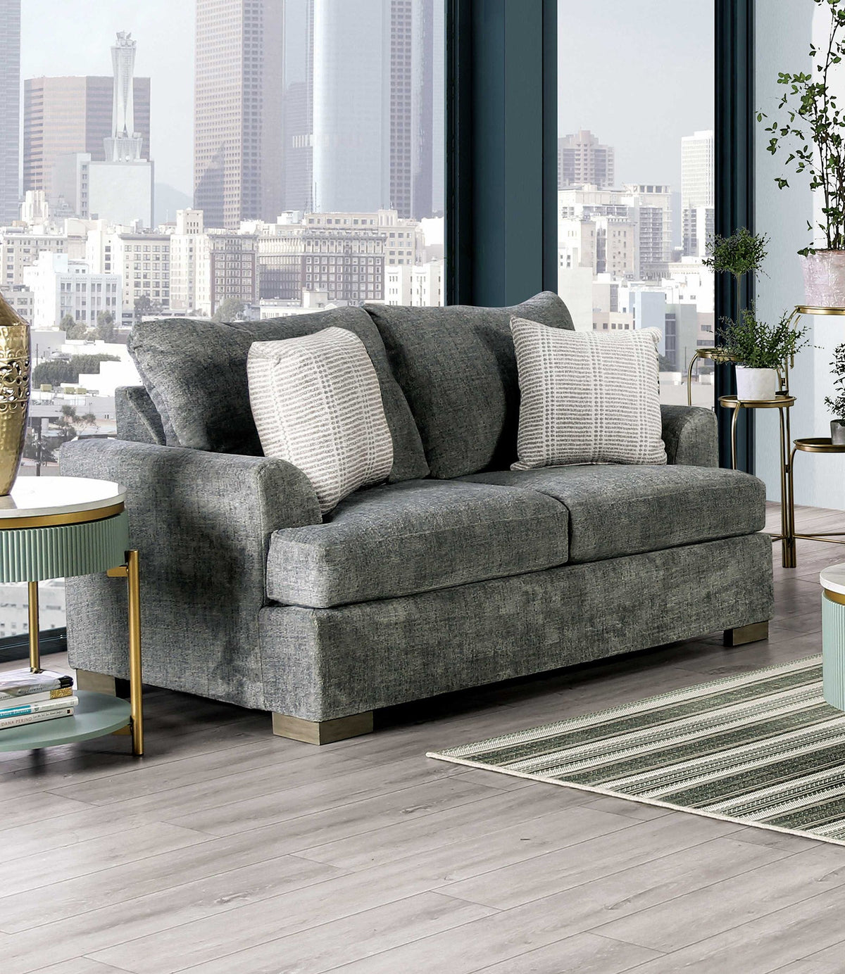Leytonstone Gray Transitional Living Room Set