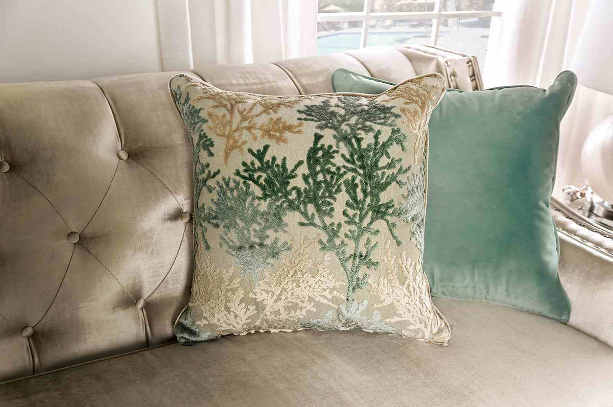 Elicia Champagne/Turquoise Loveseat