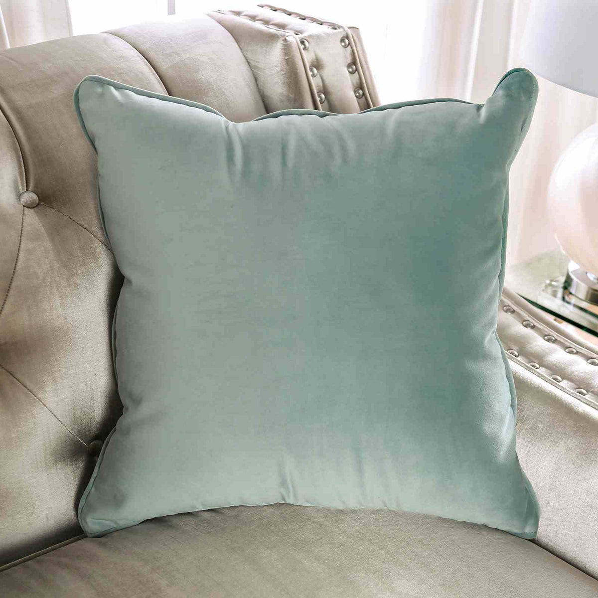 Elicia Champagne/Turquoise Loveseat