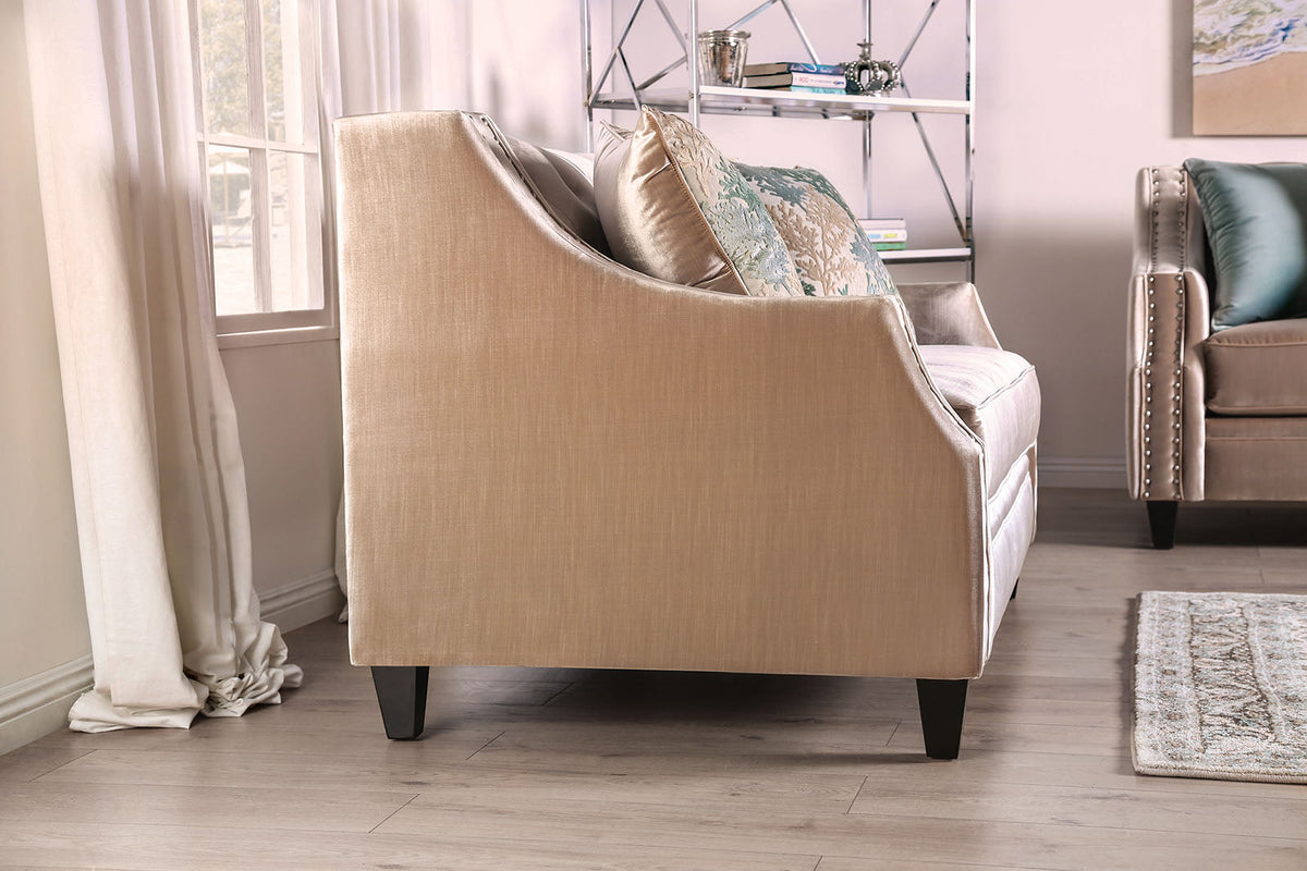 Elicia Champagne/Turquoise Loveseat