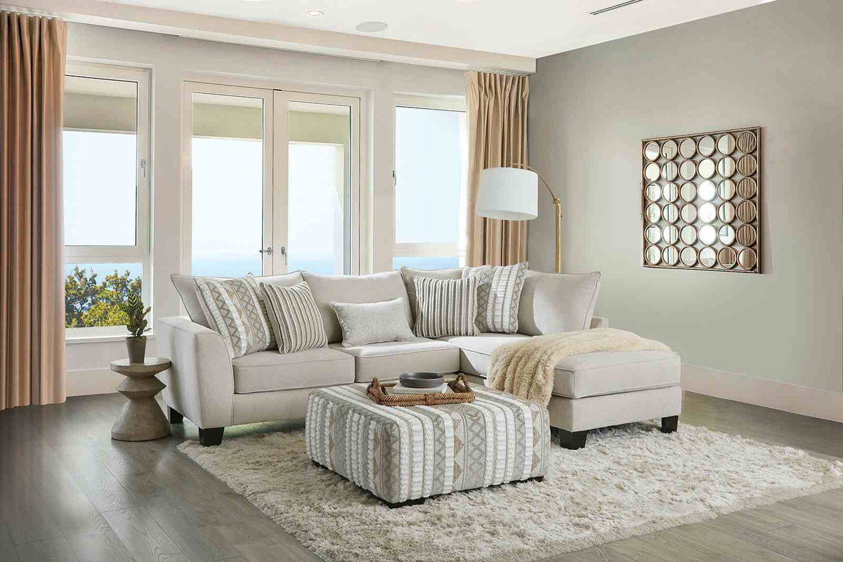 Clapham Beige/Ivory Ottoman