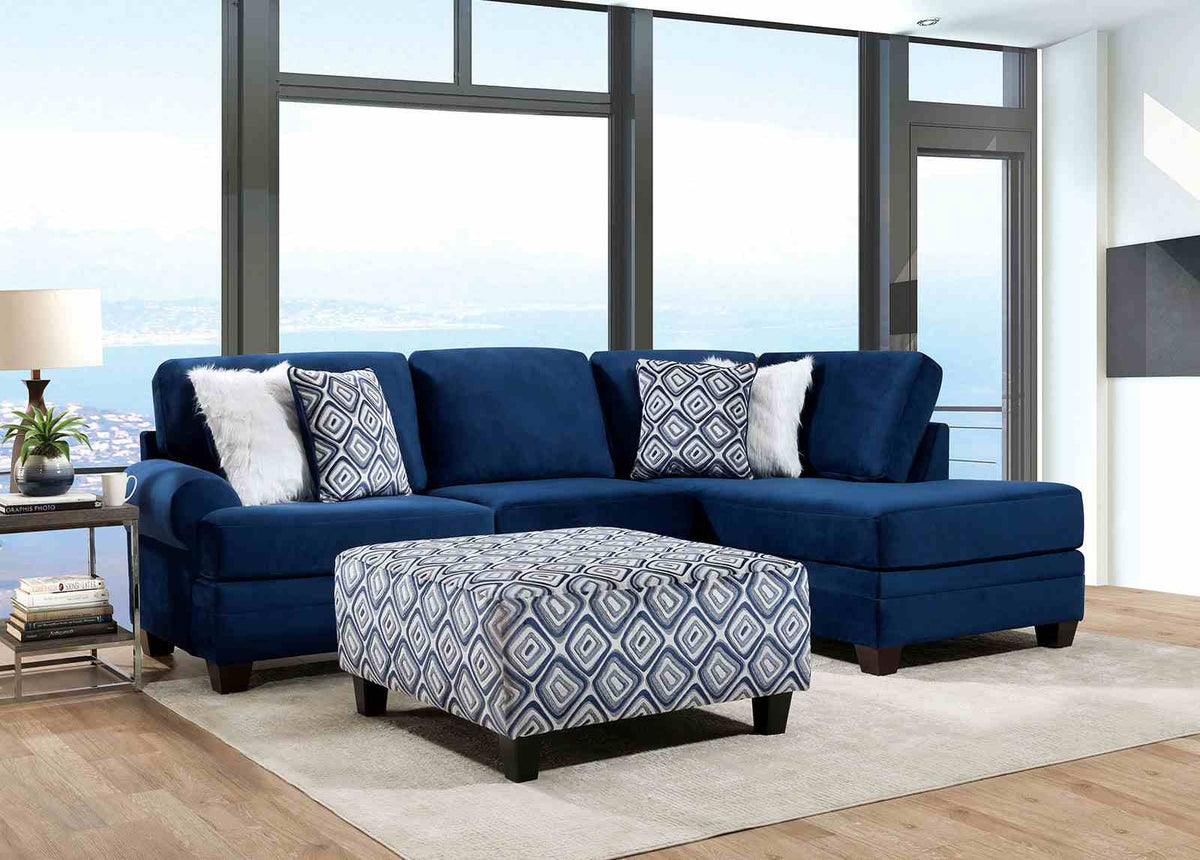 Waldport Navy Ottoman