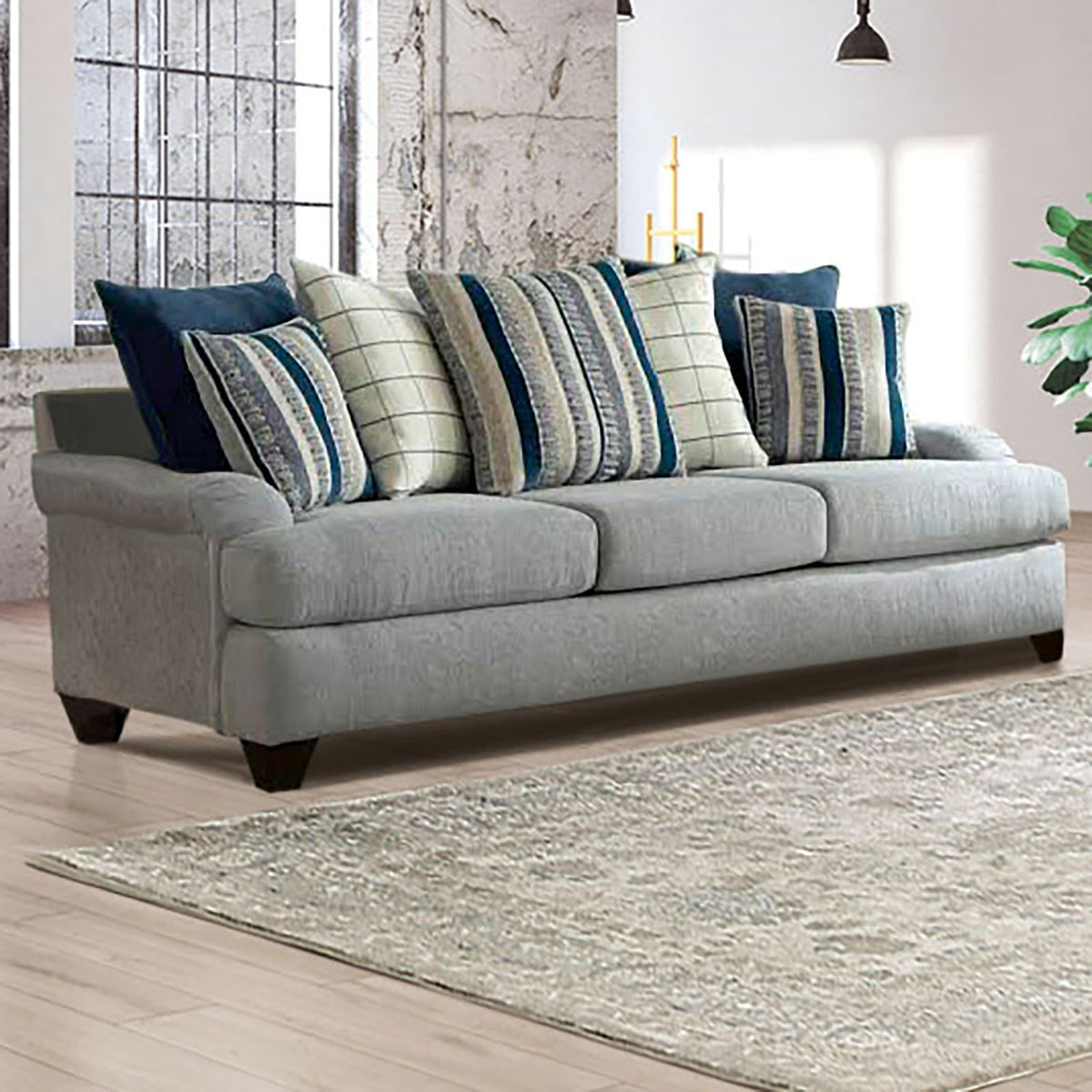 Plaistow Gray Transitional Living Room Set